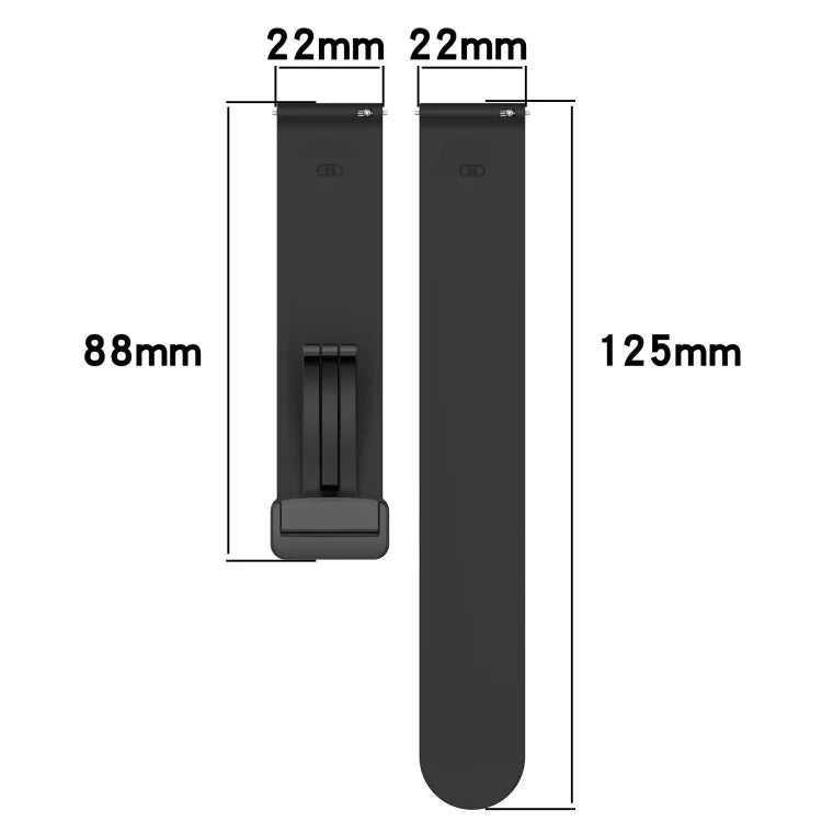 22mm Solid Color Magnetic Clasp Silicone Watch Band, For Samsung Galaxy Watch3 45mm, For Samsung Galaxy Watch 46mm, For Samsung Gear S3 Classic, For Samsung Gear S3 Frontier