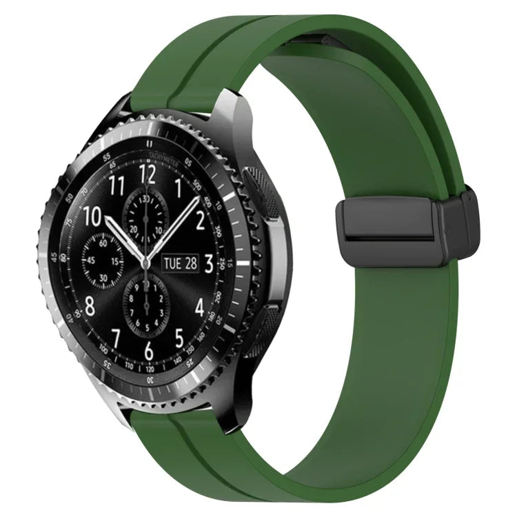 22mm Solid Color Magnetic Clasp Silicone Watch Band, For Samsung Galaxy Watch3 45mm, For Samsung Galaxy Watch 46mm, For Samsung Gear S3 Classic, For Samsung Gear S3 Frontier