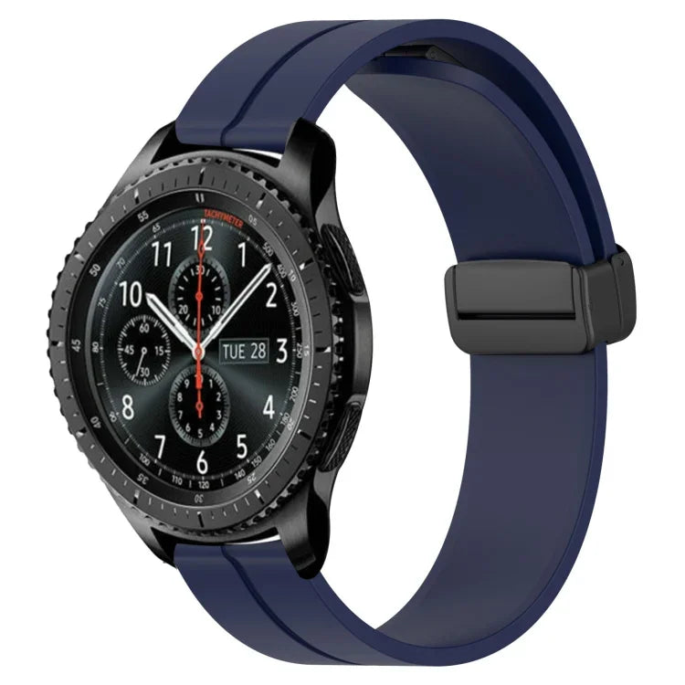 22mm Solid Color Magnetic Clasp Silicone Watch Band, For Samsung Galaxy Watch3 45mm, For Samsung Galaxy Watch 46mm, For Samsung Gear S3 Classic, For Samsung Gear S3 Frontier