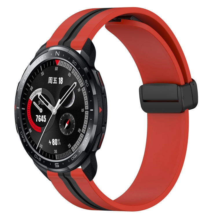 22mm Folding Magnetic Clasp Silicone Watch Band, For Honor Watch GS 3, For Honor Watch GS Pro, For Honor Magic Watch 2 46mm, For Honor Watch Dream