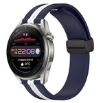 22mm Folding Magnetic Clasp Silicone Watch Band, For Huawei Watch 3 Pro New