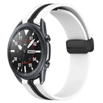 22mm Folding Magnetic Clasp Silicone Watch Band, For Samsung Galaxy Watch3 45mm, For Samsung Galaxy Watch 46mm, For Samsung Gear S3 Classic, For Samsung Gear S3 Frontier