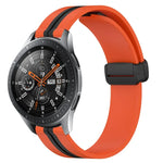 22mm Folding Magnetic Clasp Silicone Watch Band, For Samsung Galaxy Watch3 45mm, For Samsung Galaxy Watch 46mm, For Samsung Gear S3 Classic, For Samsung Gear S3 Frontier