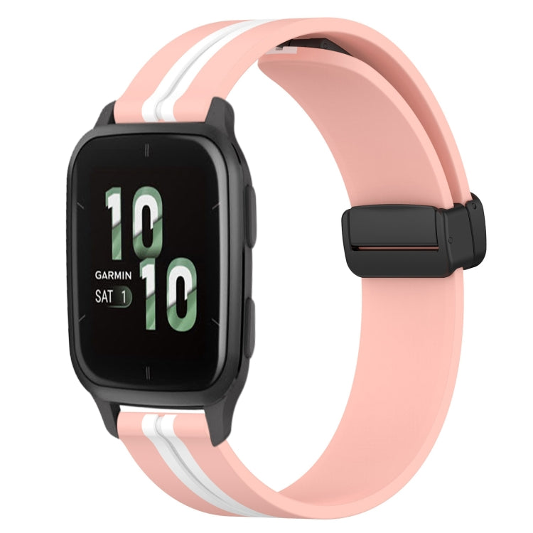 20mm Folding Magnetic Clasp Silicone Watch Band, For Garmin Garminmove Style, For Garmin Forerunner 645 Music, For Garmin Forerunner Sq2, For Garmin Forerunner Sq2 Music
