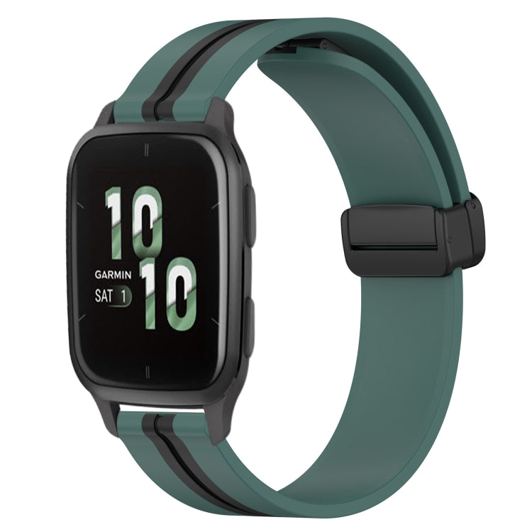 20mm Folding Magnetic Clasp Silicone Watch Band, For Garmin Garminmove Style, For Garmin Forerunner 645 Music, For Garmin Forerunner Sq2, For Garmin Forerunner Sq2 Music