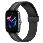 20mm Folding Magnetic Clasp Silicone Watch Band, For Amazfit GTS 4, For Amazfit GTS 3, For Amazfit GTS 2 Mini, For Amazfit GTS 2