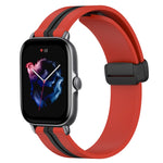 20mm Folding Magnetic Clasp Silicone Watch Band, For Amazfit GTS 4, For Amazfit GTS 3, For Amazfit GTS 2 Mini, For Amazfit GTS 2