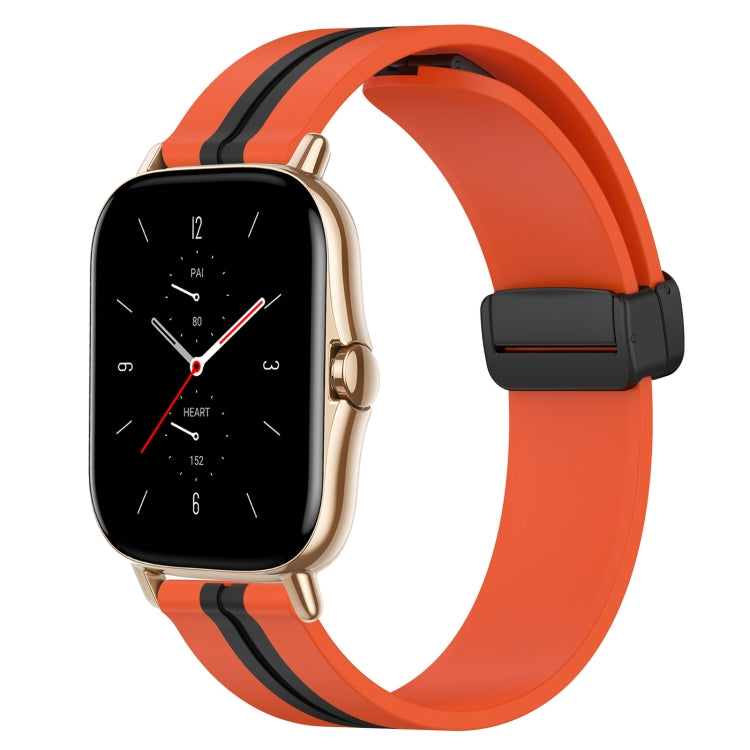 20mm Folding Magnetic Clasp Silicone Watch Band, For Amazfit GTS 4, For Amazfit GTS 3, For Amazfit GTS 2 Mini, For Amazfit GTS 2