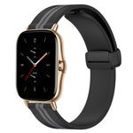 20mm Folding Magnetic Clasp Silicone Watch Band, For Amazfit GTS 4, For Amazfit GTS 3, For Amazfit GTS 2 Mini, For Amazfit GTS 2