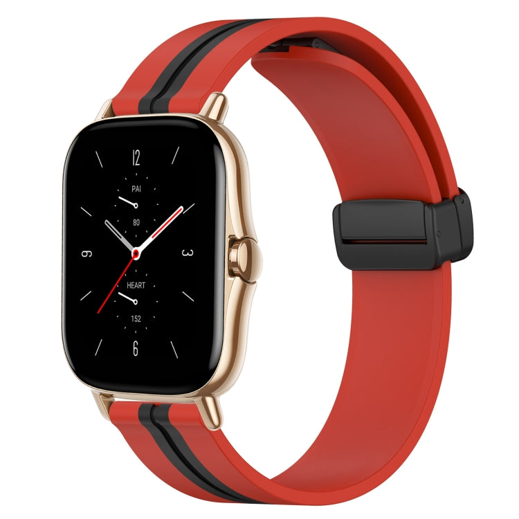 20mm Folding Magnetic Clasp Silicone Watch Band, For Amazfit GTS 4, For Amazfit GTS 3, For Amazfit GTS 2 Mini, For Amazfit GTS 2