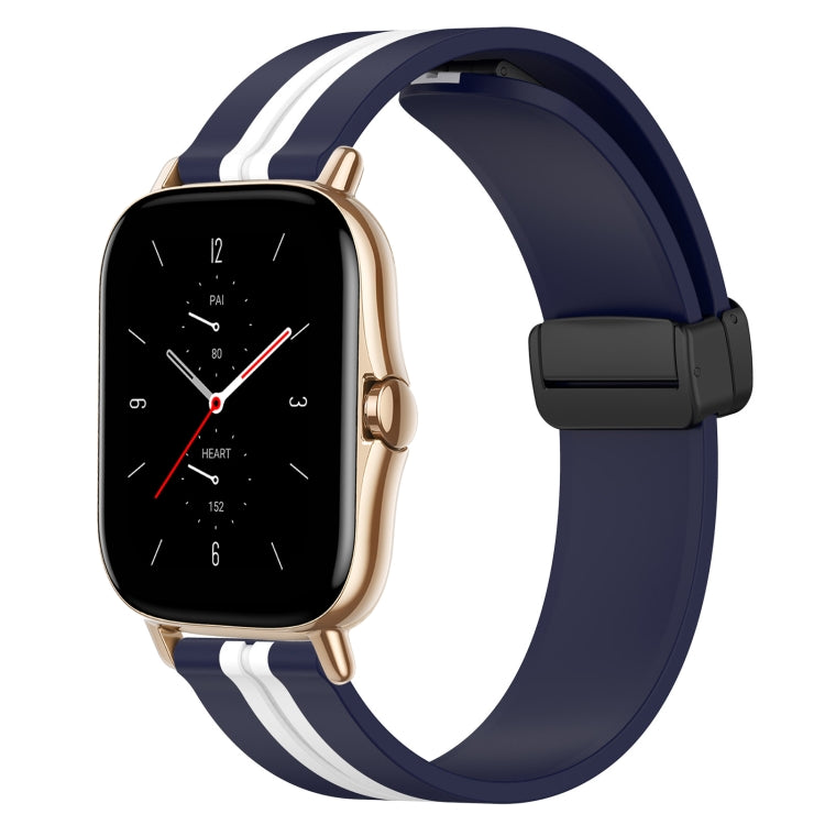 20mm Folding Magnetic Clasp Silicone Watch Band, For Amazfit GTS 4, For Amazfit GTS 3, For Amazfit GTS 2 Mini, For Amazfit GTS 2