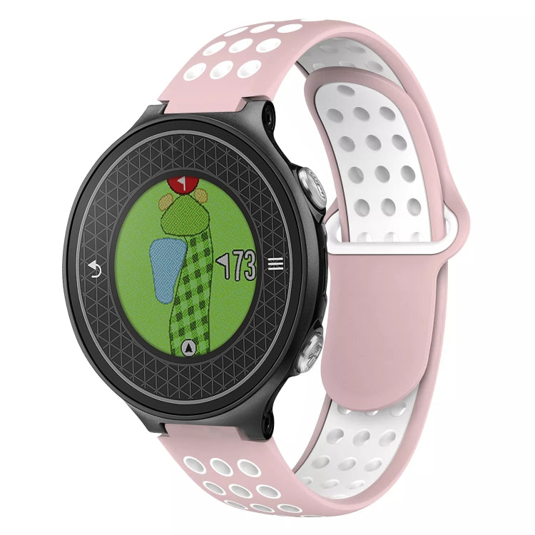 Two-Color Punched Breathable Silicone Watch Band, For Garmin Approach S6