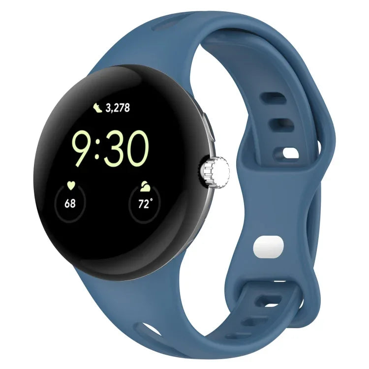 Water Drop Slimming Butterfly Button Solid Silicone Band, For Google Pixel Watch 4 / 3 / 2 / 1 41mm