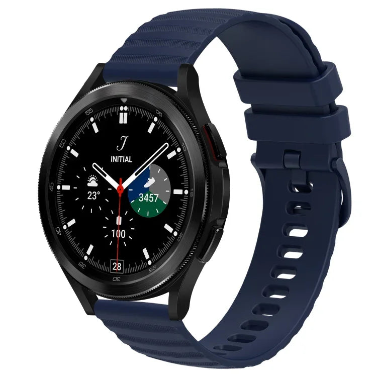 20mm Wavy Dot Pattern Solid Color Silicone Watch Band, For Samsung  Galaxy Watch 4 Classic 42mm, For Samsung  Galaxy Watch 4 Classic 46mm, For Samsung Galaxy Watch Active 2 40mm, For Samsung Galaxy Watch Active 2 44mm