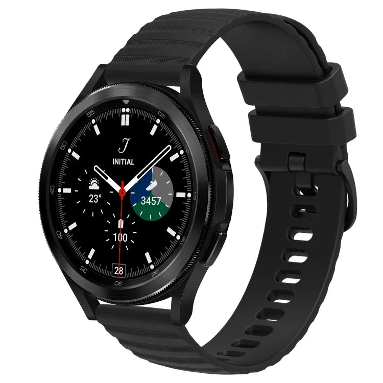 20mm Wavy Dot Pattern Solid Color Silicone Watch Band, For Samsung  Galaxy Watch 4 Classic 42mm, For Samsung  Galaxy Watch 4 Classic 46mm, For Samsung Galaxy Watch Active 2 40mm, For Samsung Galaxy Watch Active 2 44mm