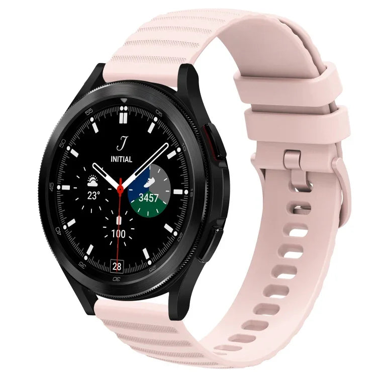 20mm Wavy Dot Pattern Solid Color Silicone Watch Band, For Samsung  Galaxy Watch 4 Classic 42mm, For Samsung  Galaxy Watch 4 Classic 46mm, For Samsung Galaxy Watch Active 2 40mm, For Samsung Galaxy Watch Active 2 44mm
