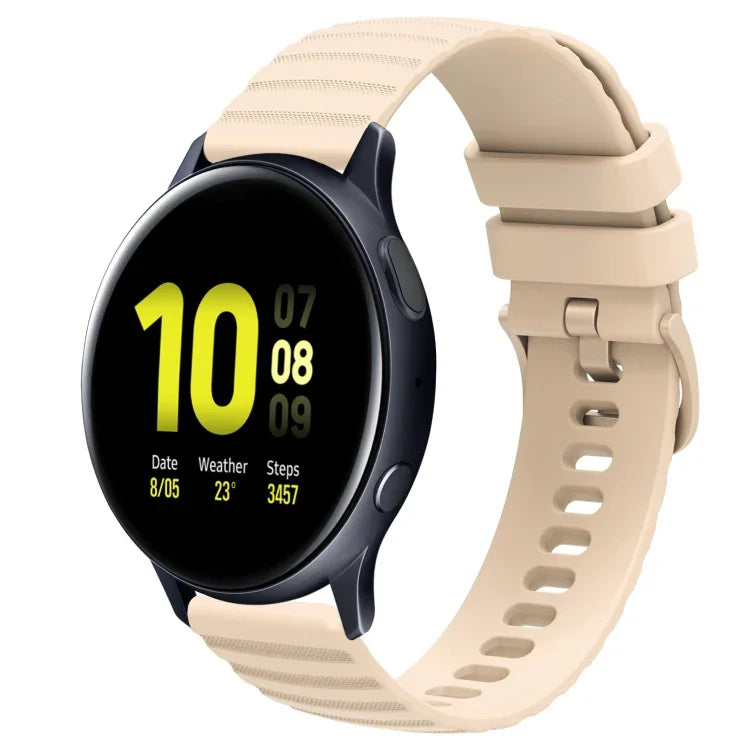 20mm Wavy Dot Pattern Solid Color Silicone Watch Band, For Samsung  Galaxy Watch 4 Classic 42mm, For Samsung  Galaxy Watch 4 Classic 46mm, For Samsung Galaxy Watch Active 2 40mm, For Samsung Galaxy Watch Active 2 44mm