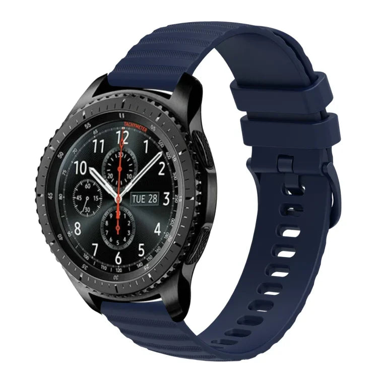 22mm Wavy Dot Pattern Solid Color Silicone Watch Band, For Samsung Galaxy Watch3 45mm, For Samsung Galaxy Watch 46mm, For Samsung Gear S3 Classic, For Samsung Gear S3 Frontier