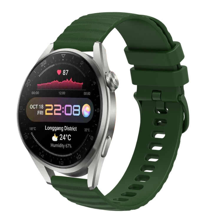 22mm Wavy Dot Pattern Solid Color Silicone Watch Band, For Huawei Watch 3 Pro New