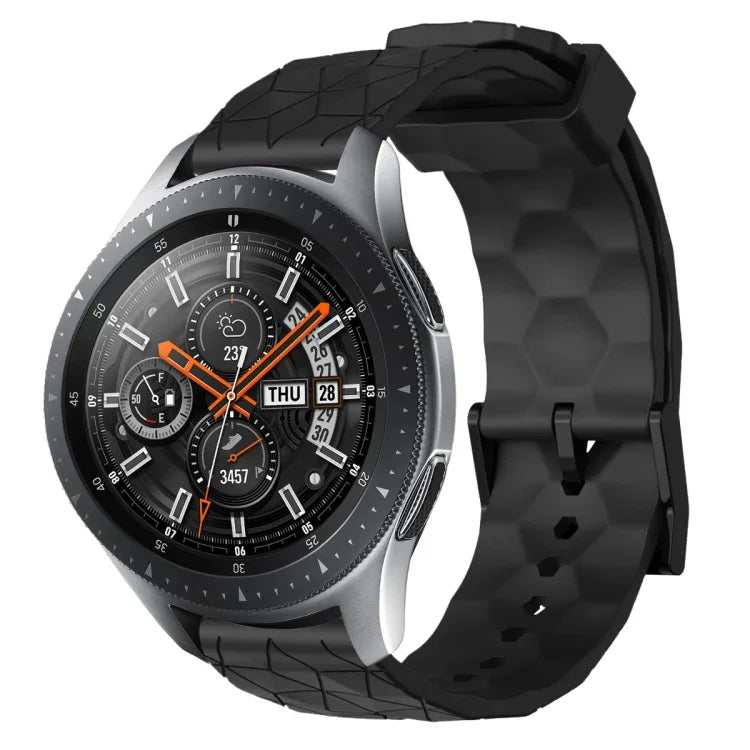 22mm Football Pattern Solid Color Silicone Watch Band, For Samsung Galaxy Watch3 45mm, For Samsung Galaxy Watch 46mm, For Samsung Gear S3 Classic, For Samsung Gear S3 Frontier