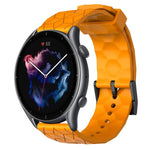 22mm Football Pattern Solid Color Silicone Watch Band, For Amazfit GTR 2, For Amazfit 3