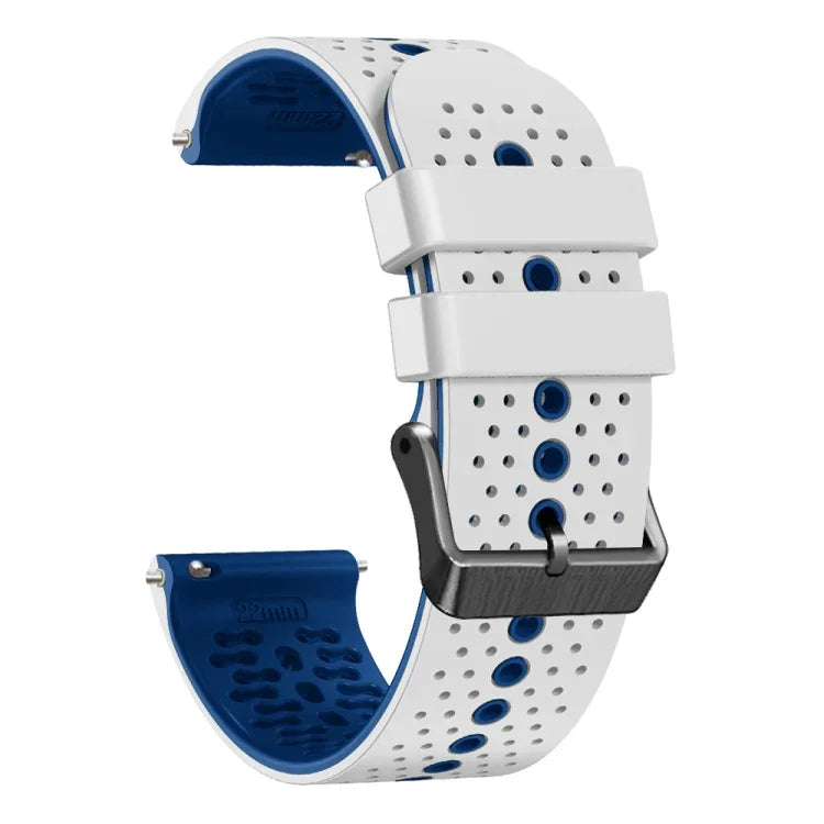22mm Perforated Two-Color Silicone Watch Band, For Samsung Galaxy Watch3 45mm, For Samsung Galaxy Watch 46mm, For Samsung Gear S3 Classic, For Samsung Gear S3 Frontier