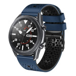 22mm Perforated Two-Color Silicone Watch Band, For Samsung Galaxy Watch3 45mm, For Samsung Galaxy Watch 46mm, For Samsung Gear S3 Classic, For Samsung Gear S3 Frontier
