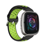 Two-Color Perforated Breathable Silicone Watch Band, For Fitbit Sense