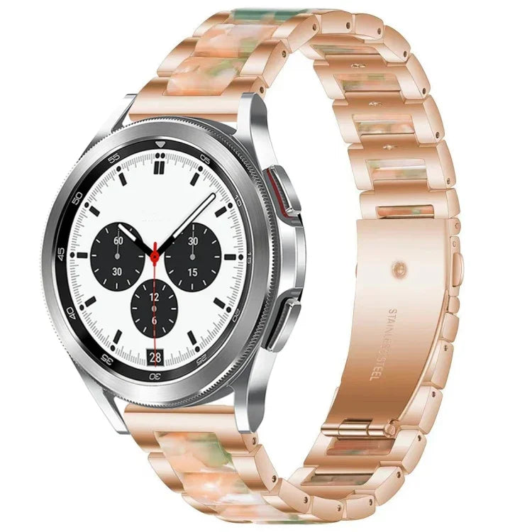 Interbead Resin Metal Watch Band, For Galaxy Watch 4 Classic 42 / 46mm