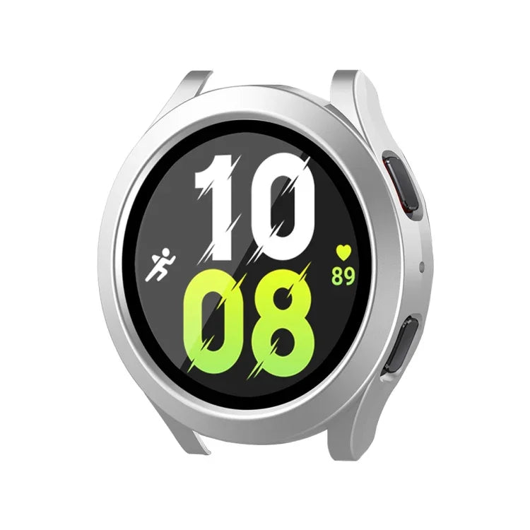 For Samsung Galaxy Watch4/5 44mm ENKAY Hat-Prince Waterproof Full Coverage PC Frame + 9H Tempered Glass Case