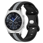 22mm Butterfly Buckle Two-Color Silicone Watch Band, For Samsung Galaxy Watch3 45mm, For Samsung Galaxy Watch 46mm, For Samsung Gear S3 Classic, For Samsung Gear S3 Frontier