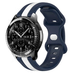 22mm Butterfly Buckle Two-Color Silicone Watch Band, For Samsung Galaxy Watch3 45mm, For Samsung Galaxy Watch 46mm, For Samsung Gear S3 Classic, For Samsung Gear S3 Frontier