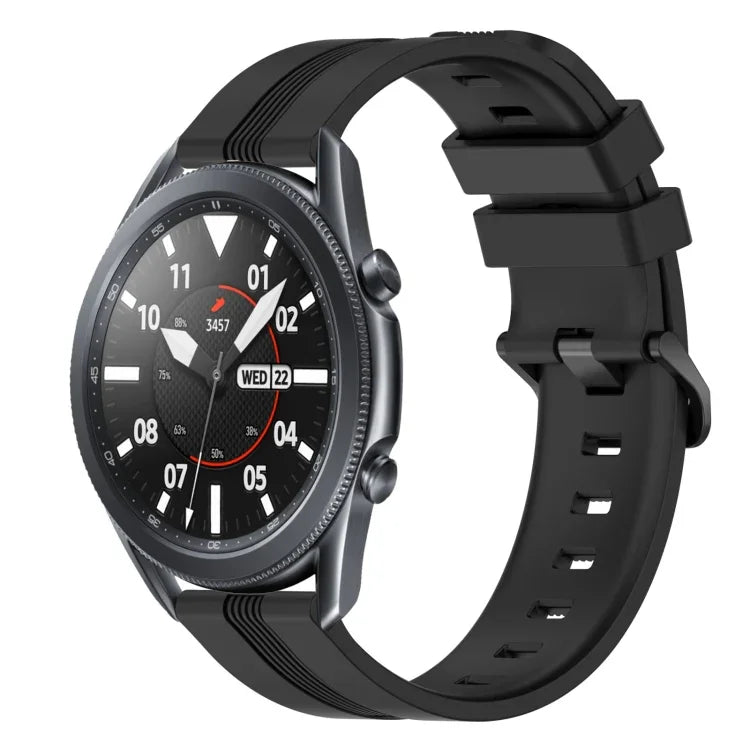 22mm Concave Striped Slicone Watch Band, For Samsung Galaxy Watch3 45mm, For Samsung Galaxy Watch 46mm, For Samsung Gear S3 Classic, For Samsung Gear S3 Frontier