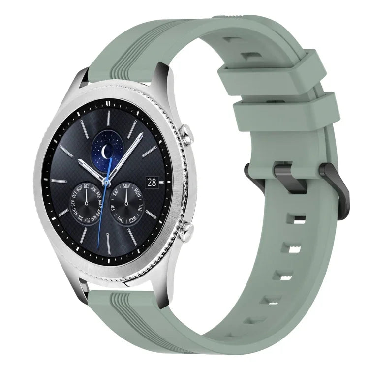 22mm Concave Striped Slicone Watch Band, For Samsung Galaxy Watch3 45mm, For Samsung Galaxy Watch 46mm, For Samsung Gear S3 Classic, For Samsung Gear S3 Frontier