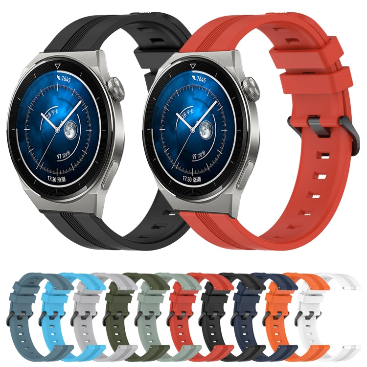 22mm Concave Striped Slicone Watch Band, For Huawei Watch GT3 Pro 46mm, For Huawei Watch Buds, For Huawei Watch 3 Pro New, For Huawei Watch GT3 46mm
