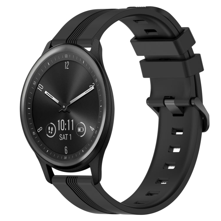 20mm Concave Striped Slicone Watch Band, For Garmin Vivomove Sport, For Garmin Venu 2 Plus, For Garmin Approach S40, For Garmin Forerunner 158