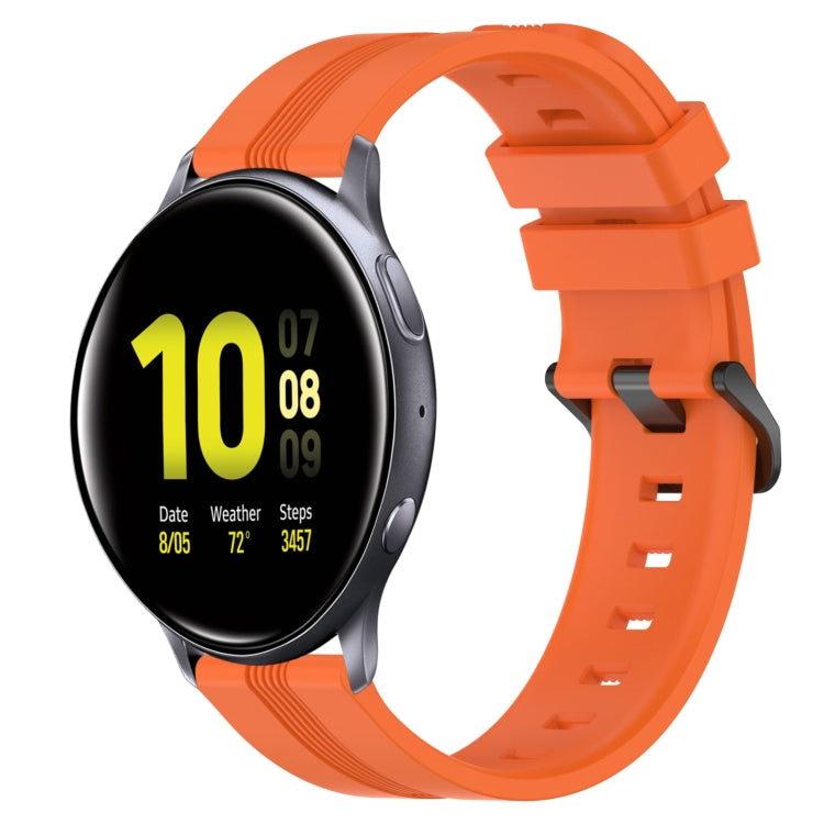 20mm Concave Striped Slicone Watch Band, For Samsung Galaxy Watch Active 2 40mm, For Samsung Galaxy Watch Active 2 44mm, For Samsung Galaxy Watch 42mm, For Samsung Galaxy Watch 6 44mm