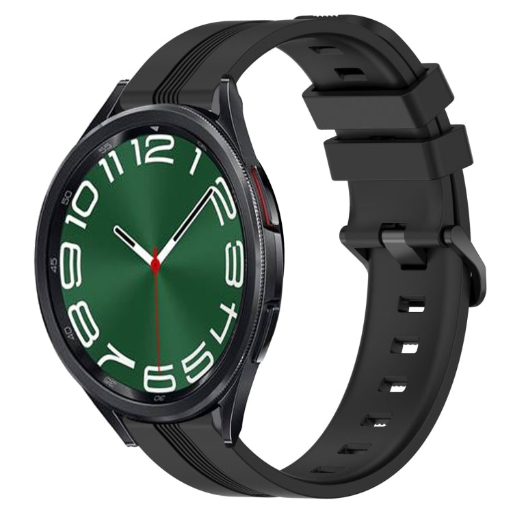 20mm Concave Striped Slicone Watch Band, For Samsung Galaxy Watch5 44mm, For Samsung Galaxy Watch 6 Classic 47mm, For Samsung Galaxy Watch5 40mm, For Samsung Galaxy Watch5 Pro 45mm