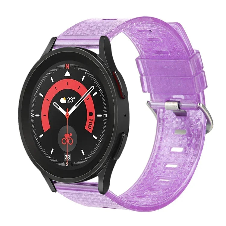 20mm Transparent Shiny Diamond TPU Watch Band, For Samsung Galaxy Watch 3 41mm, For Samsung Galaxy Watch 42mm, For Samsung Galaxy Watch5 40mm / 44mm, For Samsung Galaxy Watch5 Pro, For Samsung Galaxy Watch4 / Watch4 Classic, For Samsung Galaxy Watch3 4...