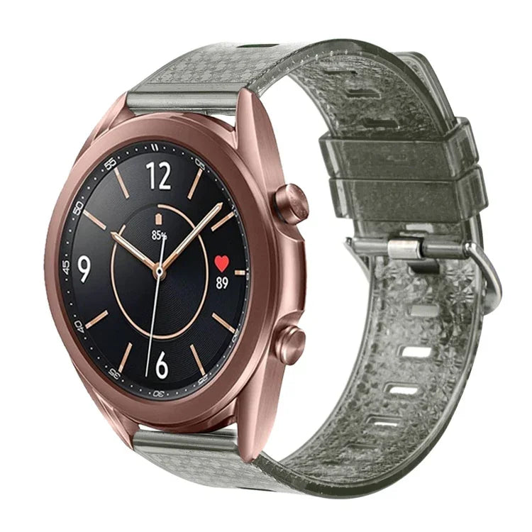 20mm Transparent Shiny Diamond TPU Watch Band, For Samsung Galaxy Watch 3 41mm, For Samsung Galaxy Watch 42mm, For Samsung Galaxy Watch5 40mm / 44mm, For Samsung Galaxy Watch5 Pro, For Samsung Galaxy Watch4 / Watch4 Classic, For Samsung Galaxy Watch3 4...