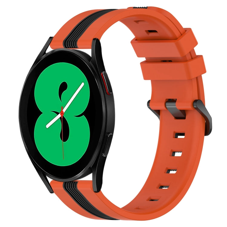 20mm Vertical Two-Color Silicone Watch Band, For Samsung Galaxy Watch4 44mm, For Samsung Galaxy Watch4 40mm, For Samsung  Galaxy Watch4 Classic 42mm, For Samsung  Galaxy Watch4 Classic 46mm