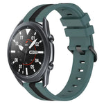22mm Vertical Two-Color Silicone Watch Band, For Samsung Galaxy Watch3 45mm, For Samsung Galaxy Watch 46mm, For Samsung Gear S3 Classic, For Samsung Gear S3 Frontier