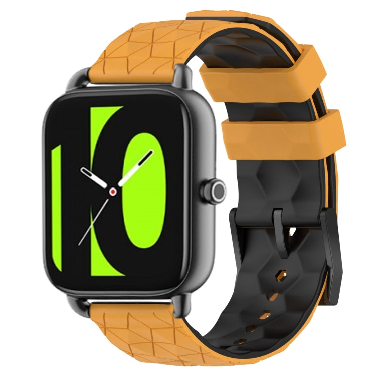 22mm Football Pattern Two-Color Silicone Watch Band, For Xiaomi Haylou RS4 LS12