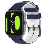 22mm Football Pattern Two-Color Silicone Watch Band, For Xiaomi Haylou RS4 LS12