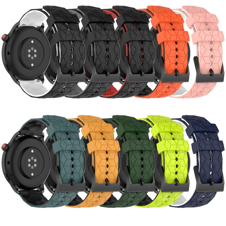 22mm Football Pattern Two-Color Silicone Watch Band, For Xiaomi Haylou RS4 LS12