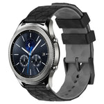 22mm Football Pattern Two-Color Silicone Watch Band, For Samsung Galaxy Watch3 45mm, For Samsung Galaxy Watch 46mm, For Samsung Gear S3 Classic, For Samsung Gear S3 Frontier