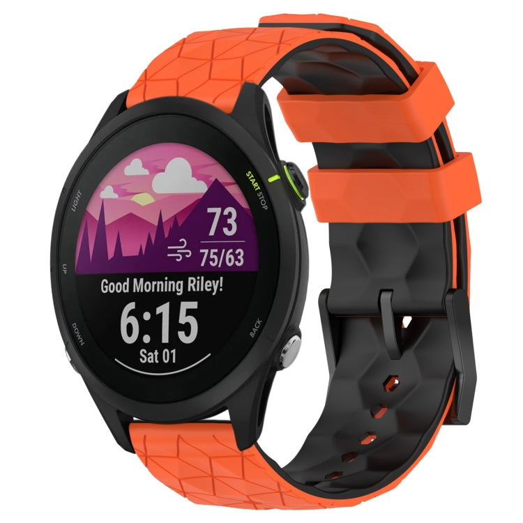 22mm Football Pattern Two-Color Silicone Watch Band, For Garmin Forerunner 255, For Garmin Forerunner 255 Music, For Garmin Venu 2, For Garmin Vivoactive4