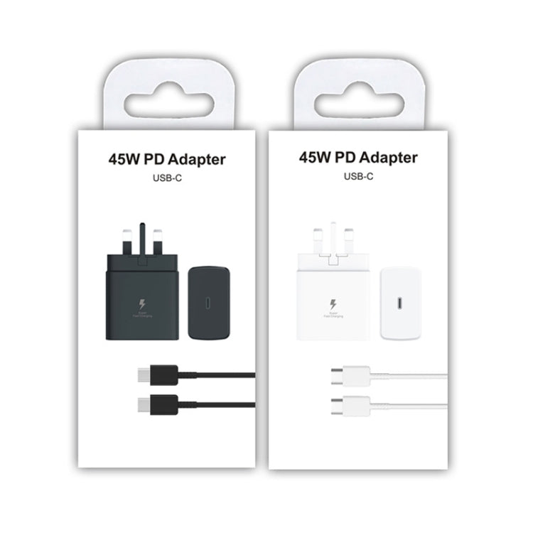M135 45W USB-C / Type-C Port Fast Charger with 5A Type-C to Type-C Cable, UK Plug, UK Plug + Type-C Cable