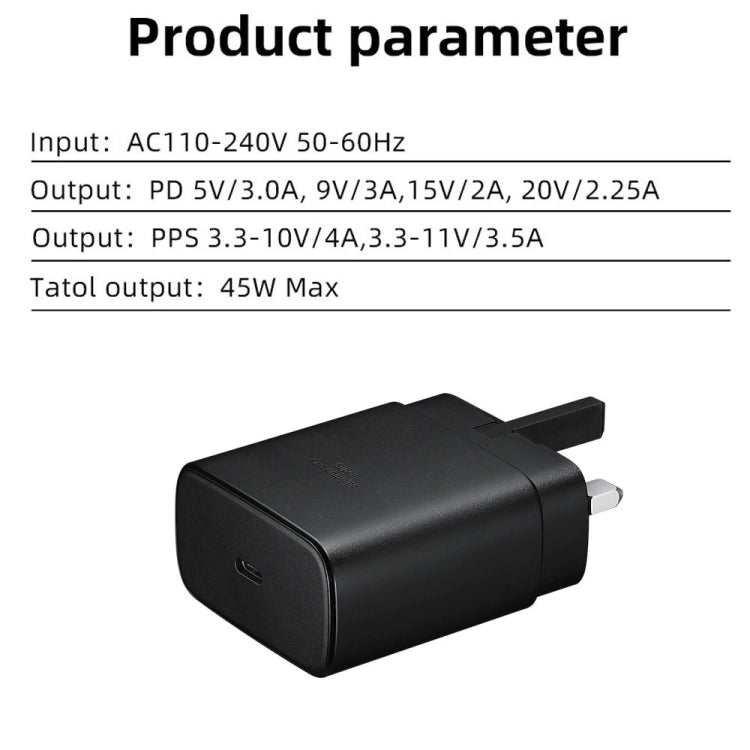 M135 45W USB-C / Type-C Port Fast Charger, UK Plug, UK Plug