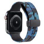Magnetic Clasp Camouflage Silicone Watch Band, For Apple Watch Ultra 49mm, For Apple Watch Series 8&7 45mm, For Apple Watch Series 8&7 41mm